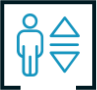 icon of person and up down arrows of elevator